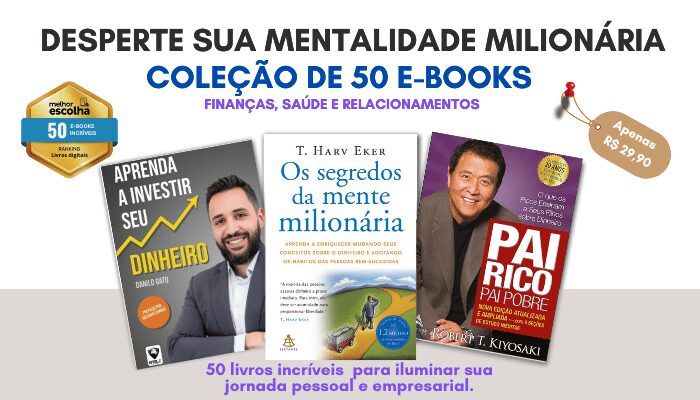 50 e-books de finanças, emagrecimento e relacionamentos